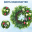 18" Spring Tulip Wreath with Butterflies for Front Door, Artificial Pink & White Tulip Floral Wreath