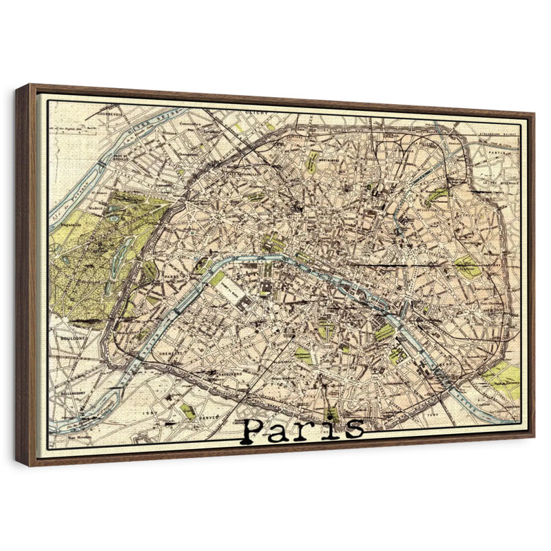 Vintage Paris Pereira, Cadre flottant noyer, 31 po x 21 po