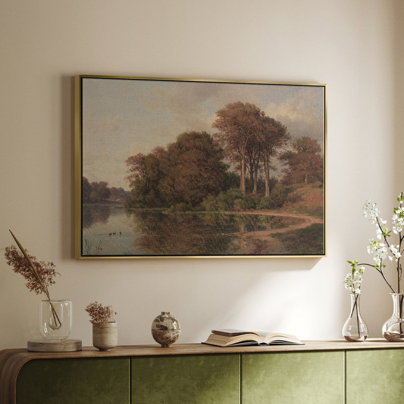 «Vintage Landscape - CECIX» sur toile, Or, H 25 po x l 37 po