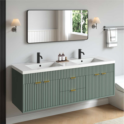 Meuble-lavabo avec tiroirs, armoire de salle de bain 60 po Adonia