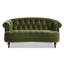 Causeuse Chesterfield La Rosa, velours performance vert olive