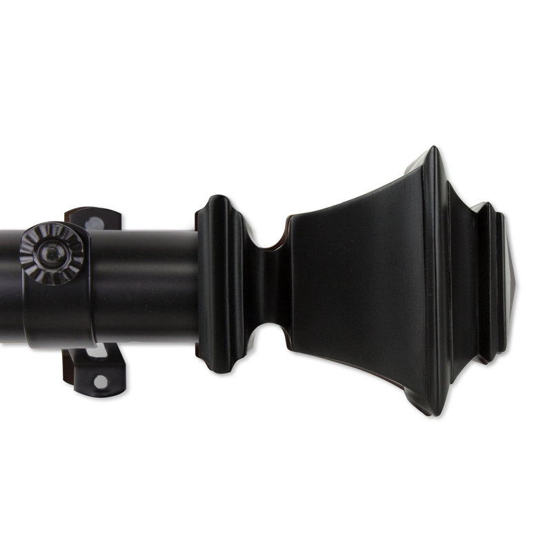 Single Curtain Rod, Black, 60" W