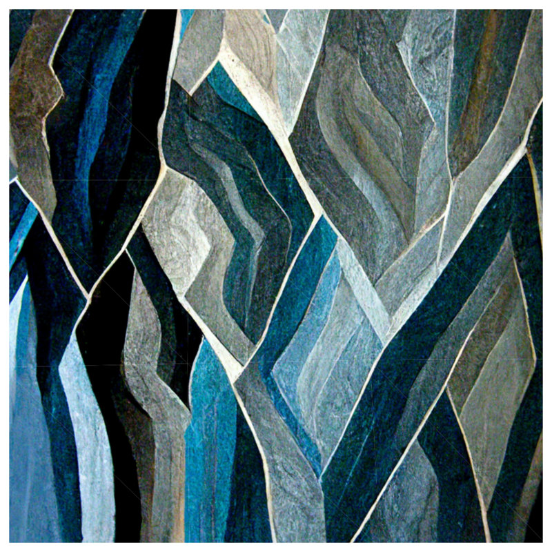 Tapisserie murale abstraite - art mural, H 51 po x l 60 po avec 4 œillets