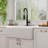 CASAINC Single Bowl White Fireclay Farmhouse Kitchen Sink With Faucet Included-101121594