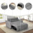53.1" Wide Modern Convertible Microsuede Sleeper Sofa Bed With Reclining Backrest And Side Pocket-1804698053