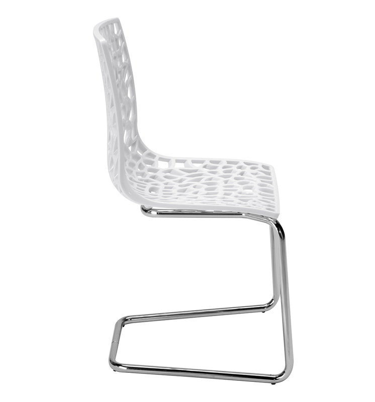 Chaise de patio empilable, Blanc lustré