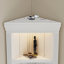Étagère d'angle moderne de 83,4 po de hauteur, bibliothèque d'angle à 5 niveaux avec éclairage à DEL, étagère de rangement sur pied, présentoir de plante à angle ouvert pour petit espace de salon, coin mural, bureau personnel, blanc