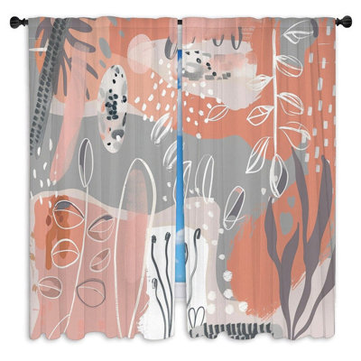 Rideaux de fenêtre Botanical Cool Motif - 2 panneaux