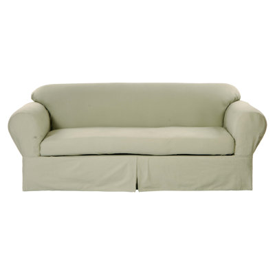 Denim Box Cushion Loveseat Slipcover