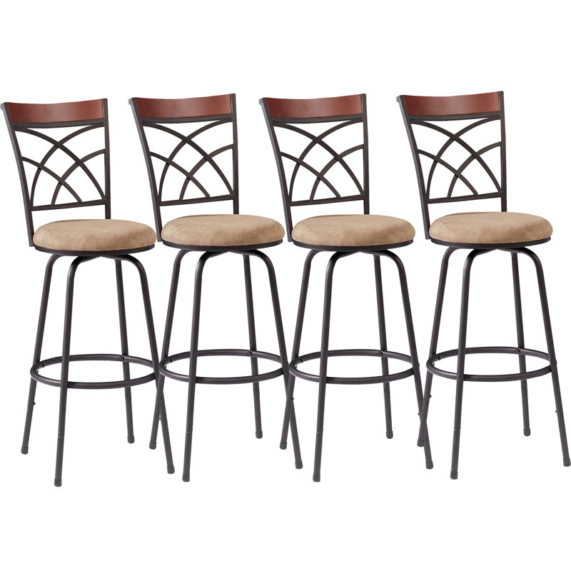 Bumpy Swivel Upholstered Adjustable Height Counter Stool with Metal Frame, 4