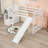 Twin Wood Loft Bed With Storge Staircase, Convertible Ladder And Slide-418993915