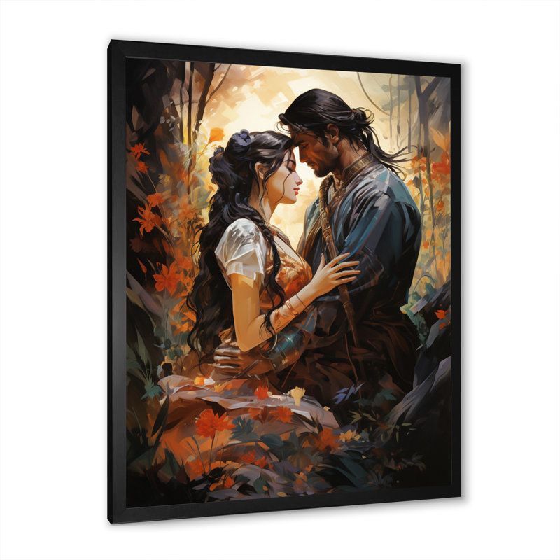 «Loyard Hinduisim Art Rama and I», reproduction sur toile, Cadre photo noir, H 40 po x l 30 po x P 1,5 po