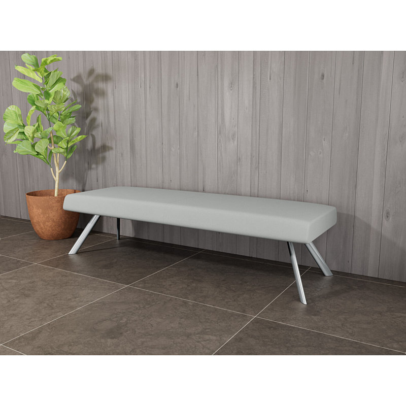 Banc de réception Willow, Chrome, Astérix Open House - Tissu uni