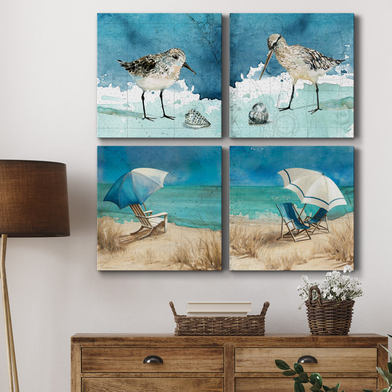 Bay Shore Sandpiper I - reproduction d'art sur toile tendue, H 40 po x l 80 po x P 1 po