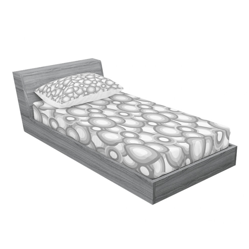 Microfiber Geometric Sheet Set, Twin XL Sheet Set with Fitted Sheet