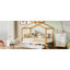 Lit moderne, cadre de lit en bois avec tiroirs et tablette de rangement