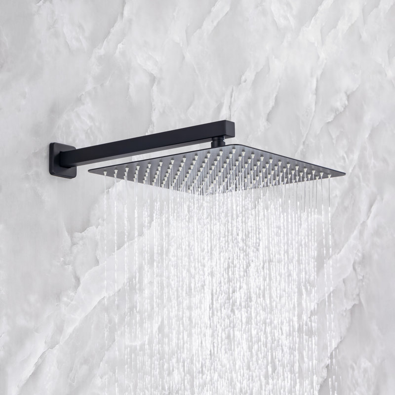 Complete Shower System with Rough-in Valve, Matte Black