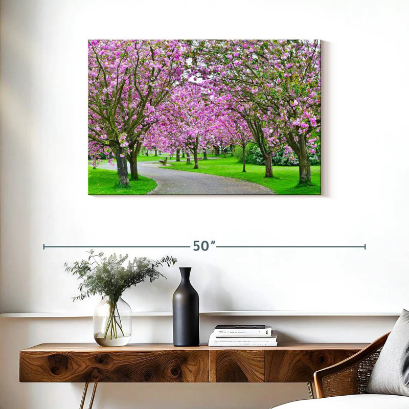 Harnek Sakura Path, 24" H x 36" W