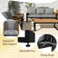 Ensemble de conversation de patio en bois 4 pièces avec coussin gris-334722586