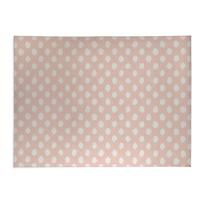Grand tapis de bureau à pois