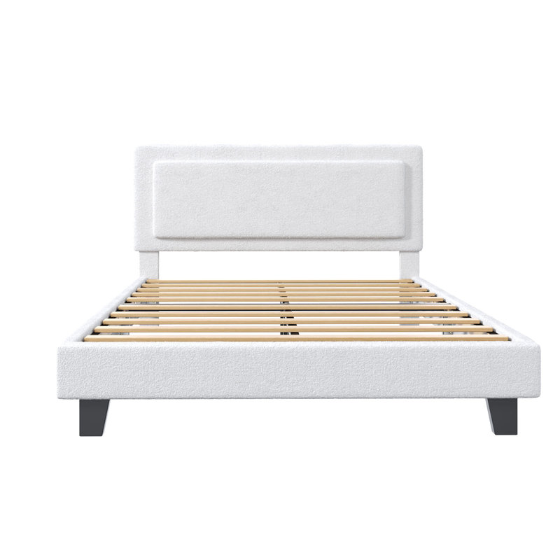 Low Profile Platform Bed, Full Size Bed With Headboard, No Box Spring Needed, Full