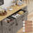 Farmhouse Sideboard Buffet Cabinet With Drawers & Doors, Grey-826103560