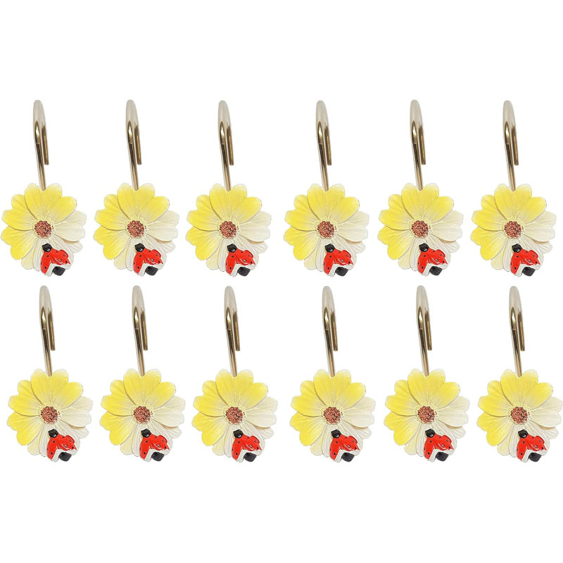 Crochets de rideau de douche coccinelle