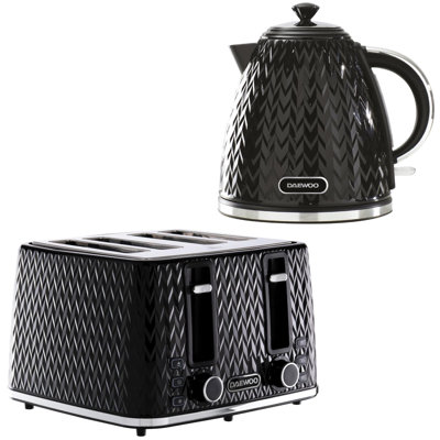 Argyle Grey Kettle & 4-Slice Toaster Set