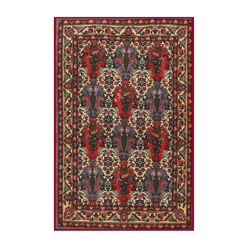 Tapis oriental oriental / noir / crème, Rectangle 4 pi x 6 pi