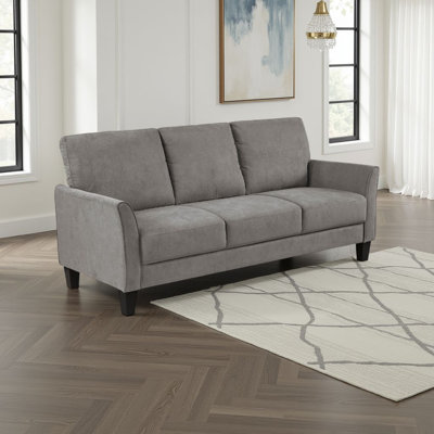 Xumo Sofa, Fabric, 79 Inch, Black Tapered Wood Legs
