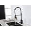 Robinet de cuisine à douchette extractible - Acier inoxydable, finition noir mat, corrosion, utilisation pratique de l'eau avec rouille, poignée simple pour le nettoyage quotidien