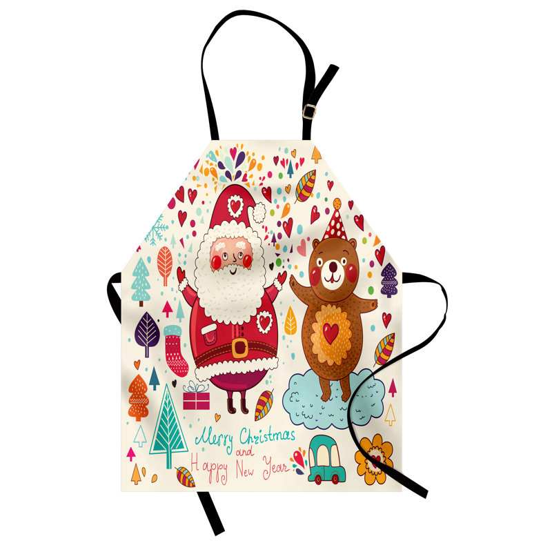 Multicolore, tablier de Noël unisexe, père Noël et ours en peluche The Holiday Aisle®