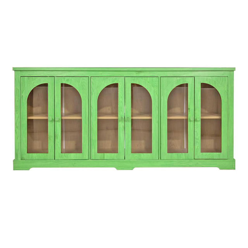 Buffet avec porte vitrée cintrée, Vert clair