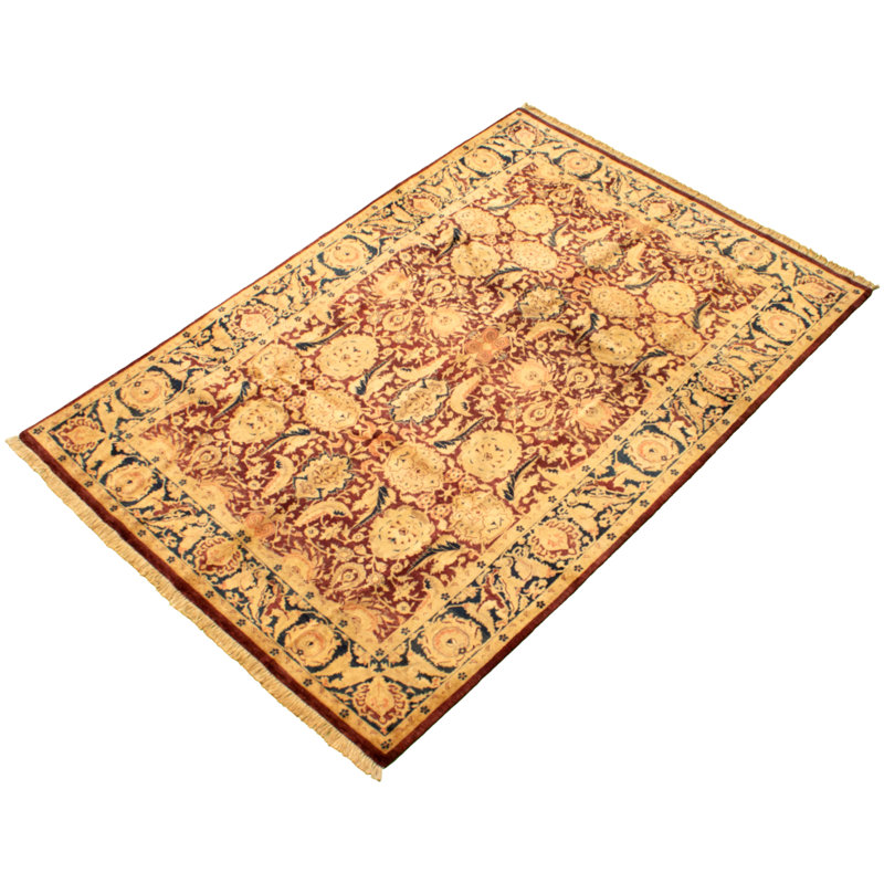 One-of-a-Kind Rectangle 6' X 9' New Age Wool Area Rug in Dark Red