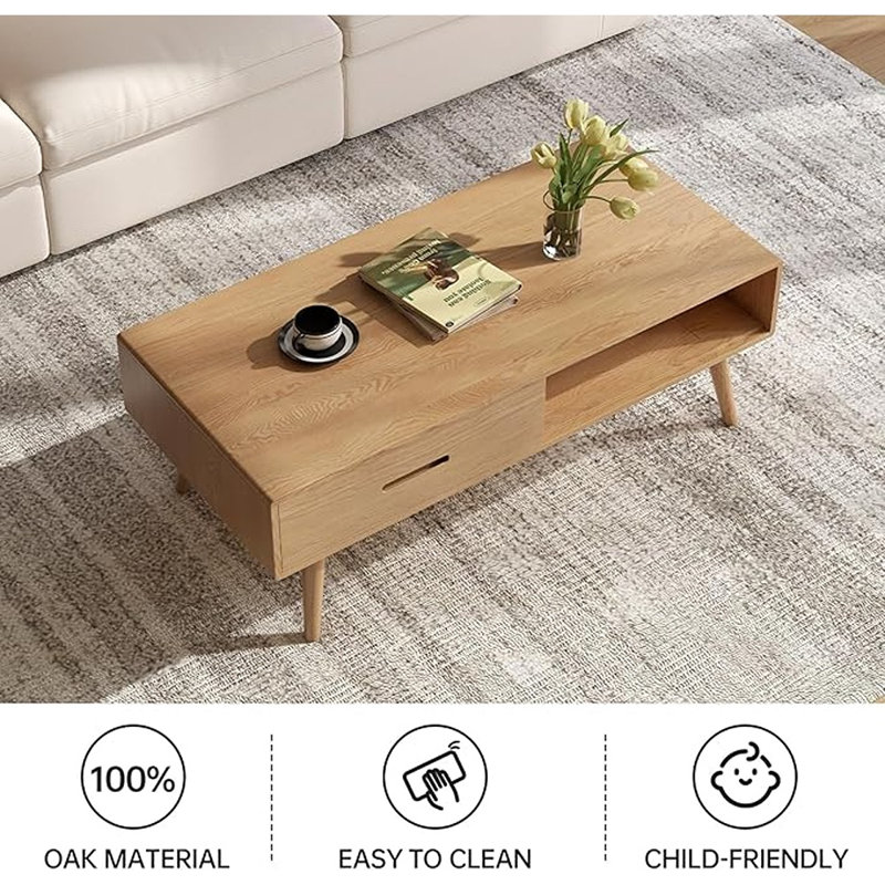 Table basse 100% en bois massif pour le salon, ...