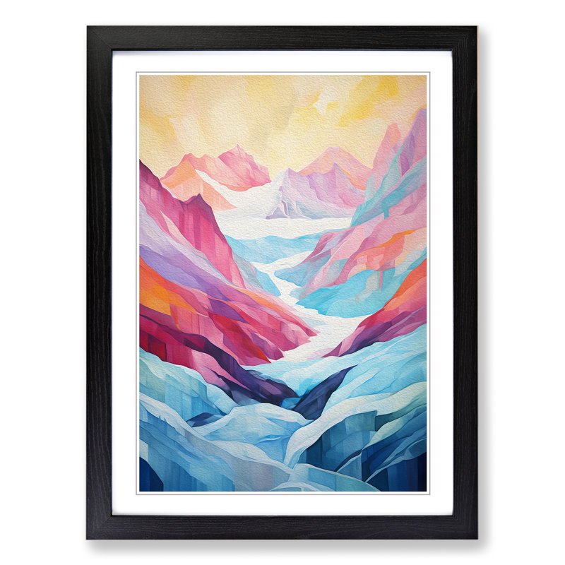 Glacier Colour Field - Framed Print, 46cm H x 34cm W x 2cm D, Black