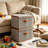 2 PCS Storage Bins with Lids, Collapsible Closet Organizer Container, Fabric Organizer Box with Handles, Decorative Storage Boxes with Lids for Organizing Clothes, Books, Light Grey-412948025