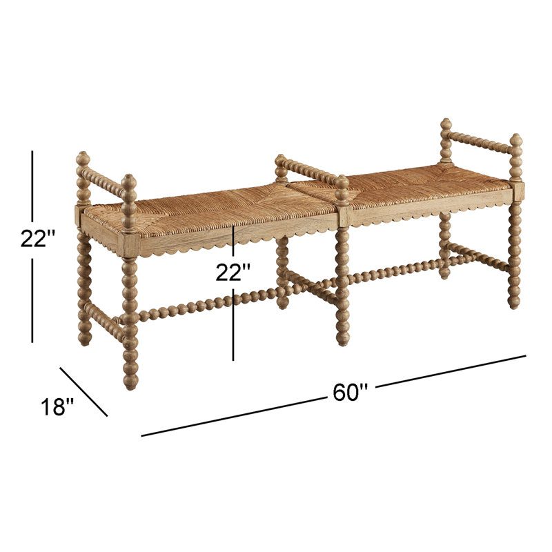 Worrel Solid Wood Bench, Natural