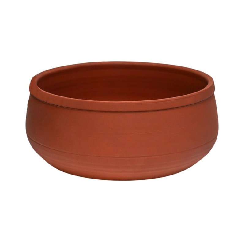 Ceramic Pot Planter, 14 cm H x 38 cm W x 38 cm D, Umber