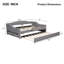 Lit de jour double rembourré avec lumières DEL, rangement gigogne et structure en bois - gris-805229662-804309867
