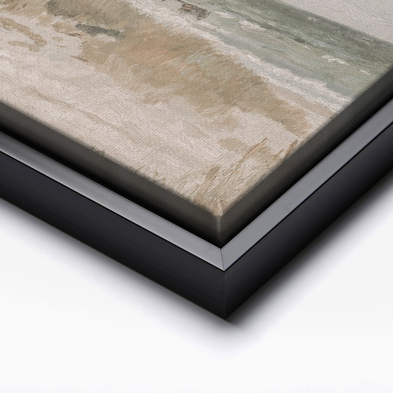 Maison de plage, Black Framed, Canvas, 11"H x 14"W