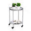 Table basse ronde à roulettes Tables d'appoint mobiles à 2 niveaux Table de chevet amovible en métal argenté pour tables de bout de salon de chambre à coucher à côté du canapé