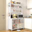 Armoire de rangement spacieuse en acier à 6 niveaux avec tablettes réglables et porte rabattable Quick-View pour une organisation polyvalente