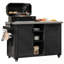 Îlot de cuisine extérieur avec plateau en acier inoxydable, table pliable et rangement pour poubelle-1323969900