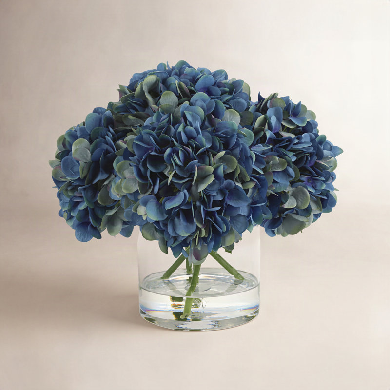 Faux Hydrangea Arrangement, Blue