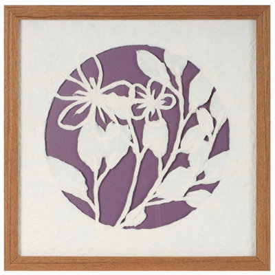 Ensemble de deux art mural encadré floral brun et blanc