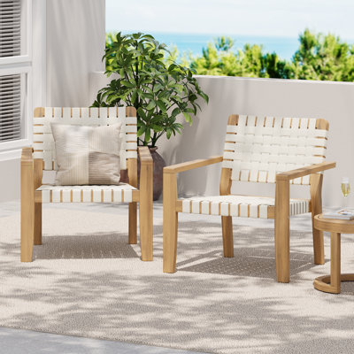Payton Acacia Wood Armchair Set