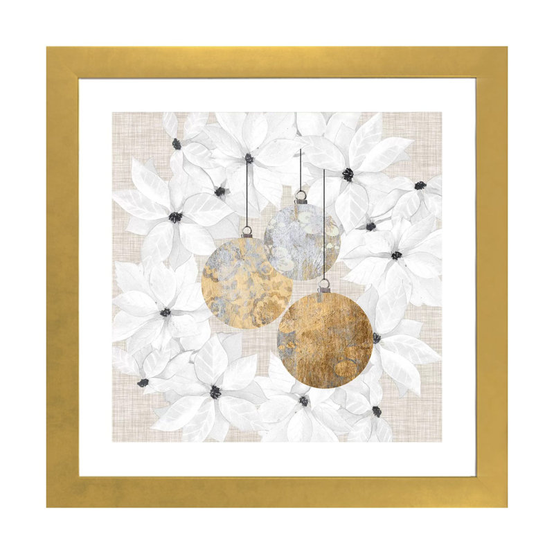 «Soph sophistiqué Noël III» par Grace Popp - impression, Blanc, Papier encadré doré, H 24 po x l 24 po x p 1 po