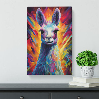Llama Orphism - Wrapped Canvas