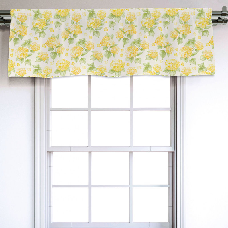 Sateen Floral Ruffled Window Valance